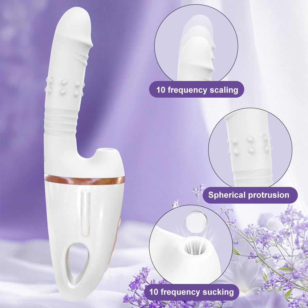 Automatic vibrator with telescopic suction sex machine