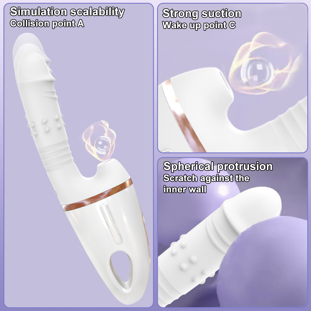 Automatic vibrator with telescopic suction sex machine