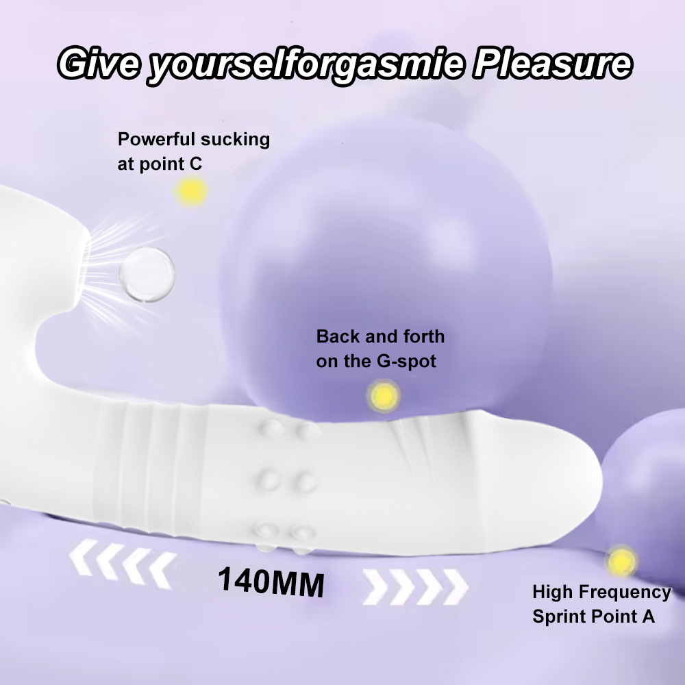 Automatic vibrator with telescopic suction sex machine