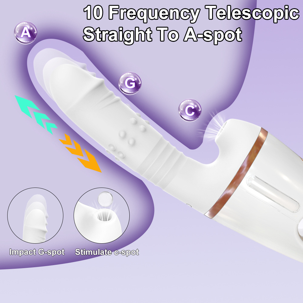 Automatic vibrator with telescopic suction sex machine