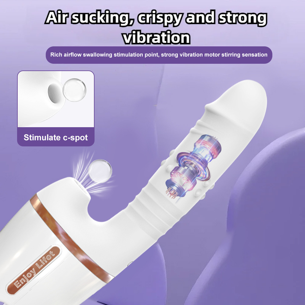 Automatic vibrator with telescopic suction sex machine