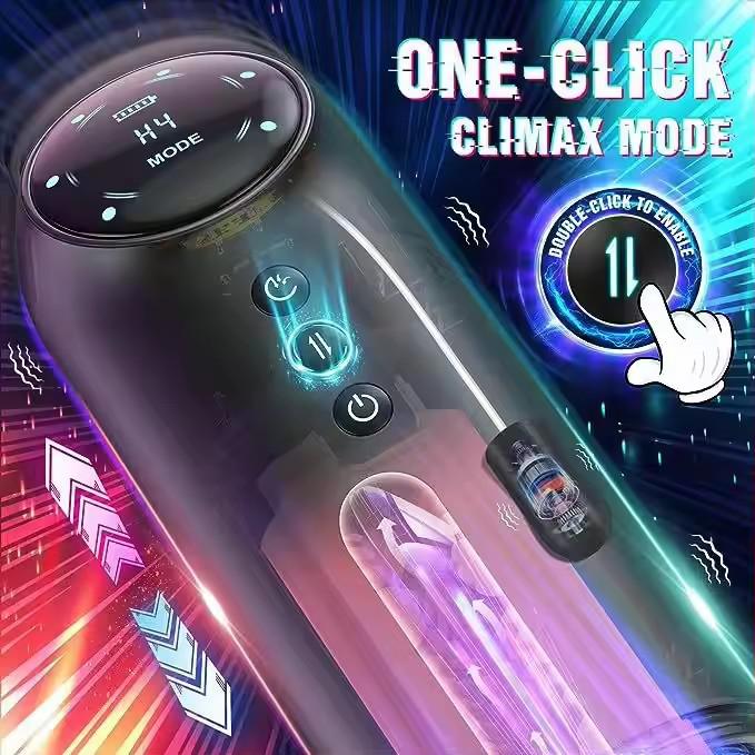 Automatic Male Masturbator With Telescoping Heating Vibrating Suction Functions