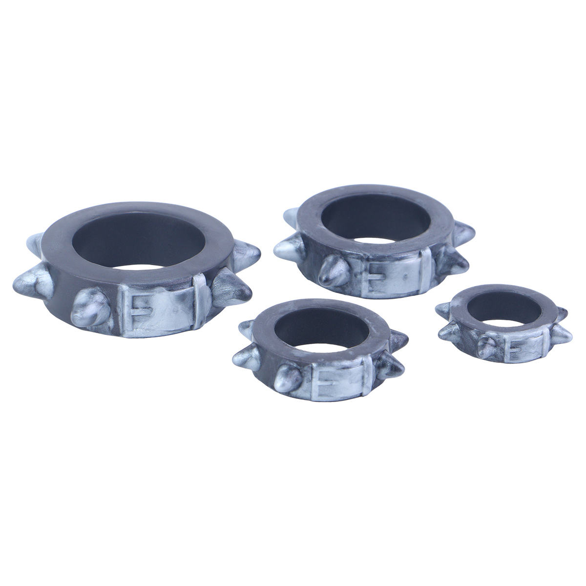Liquid Silicone Spiked Mixed Color Silicone Cock Ring Set （a set of four）