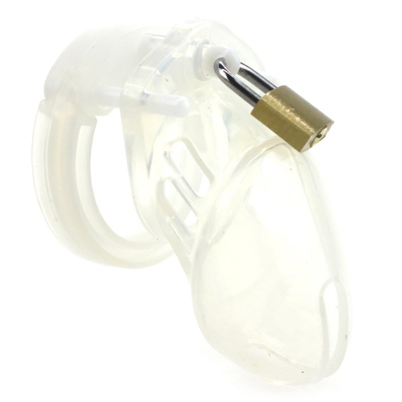 Silicone CB6000s Chastity Devices In Clear/Black/Blue