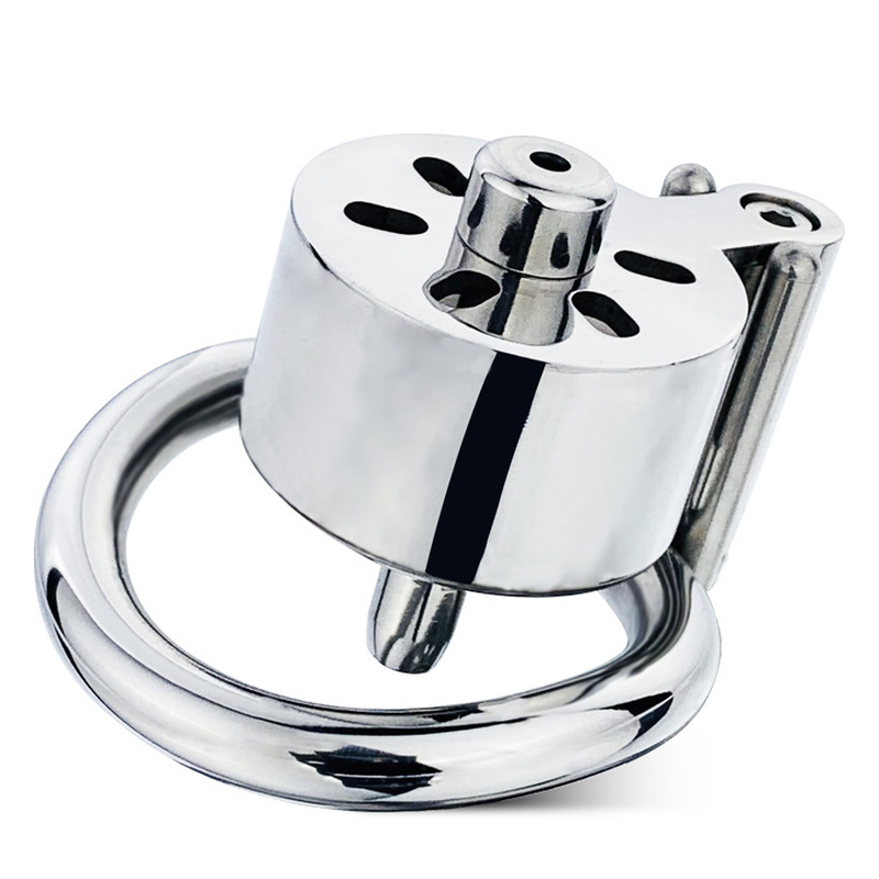 Canned Male Chastity Cock Cage with Urethral Plug
