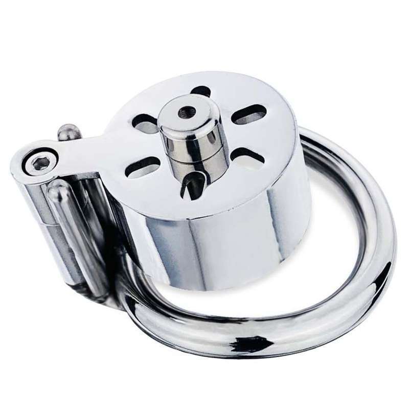 Canned Male Chastity Cock Cage with Urethral Plug