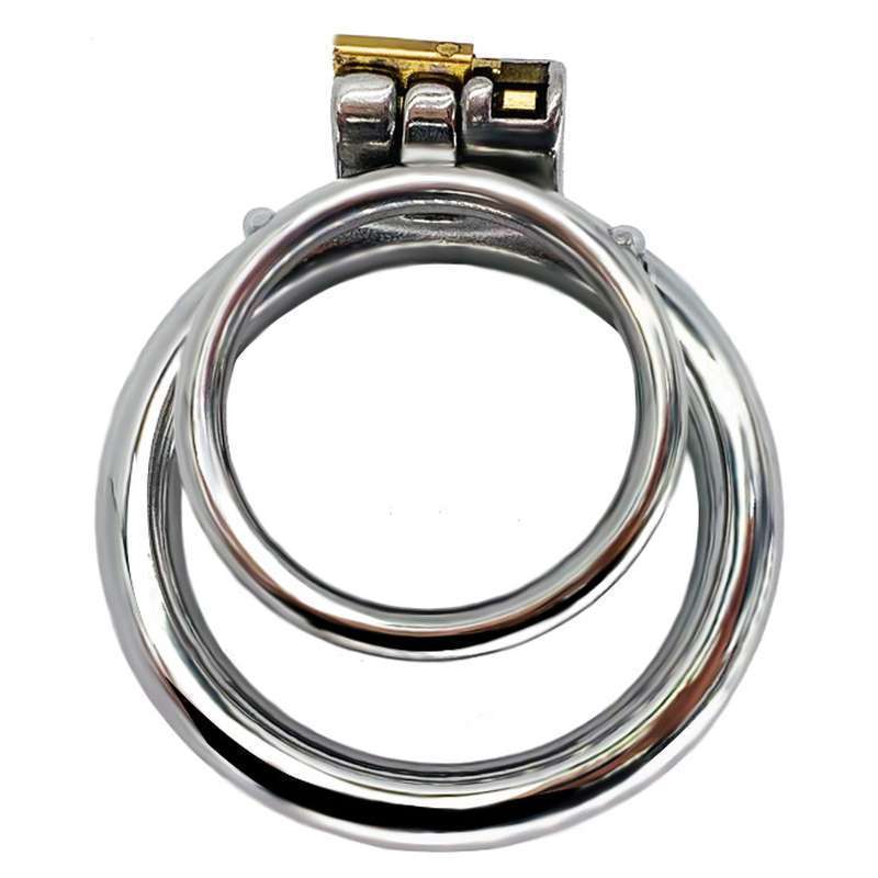 Double Ring Chastity Lock Cage