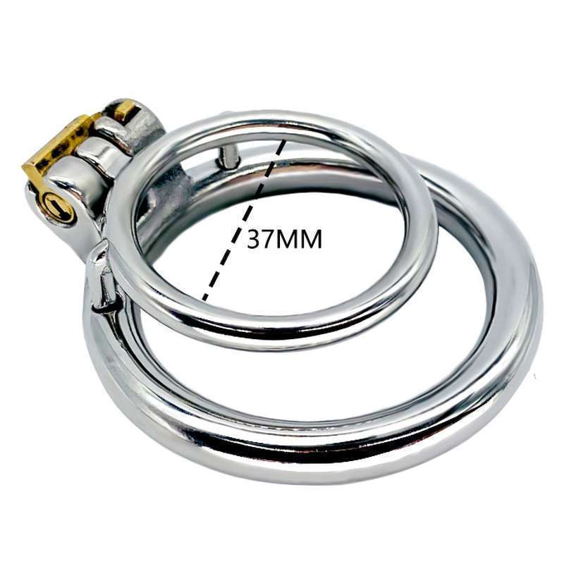 Double Ring Chastity Lock Cage