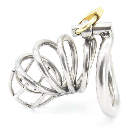 Bent Ring Stainless Steel Chastity Cage