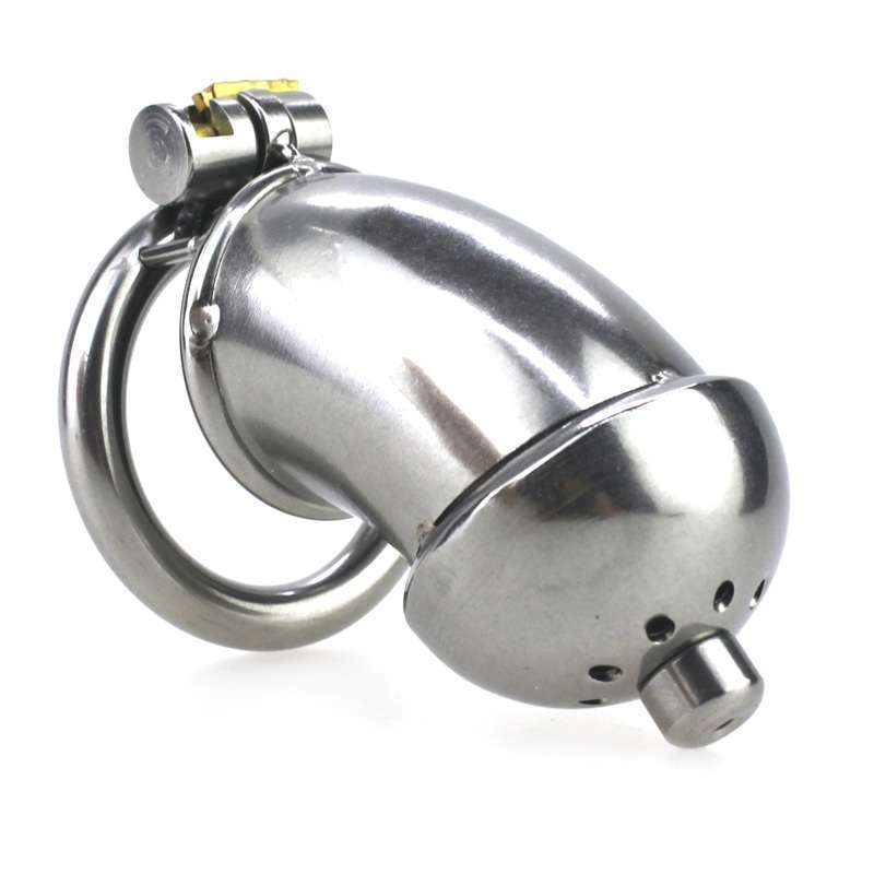 Built-in Lock Chastity Cage With Penis Plug - L