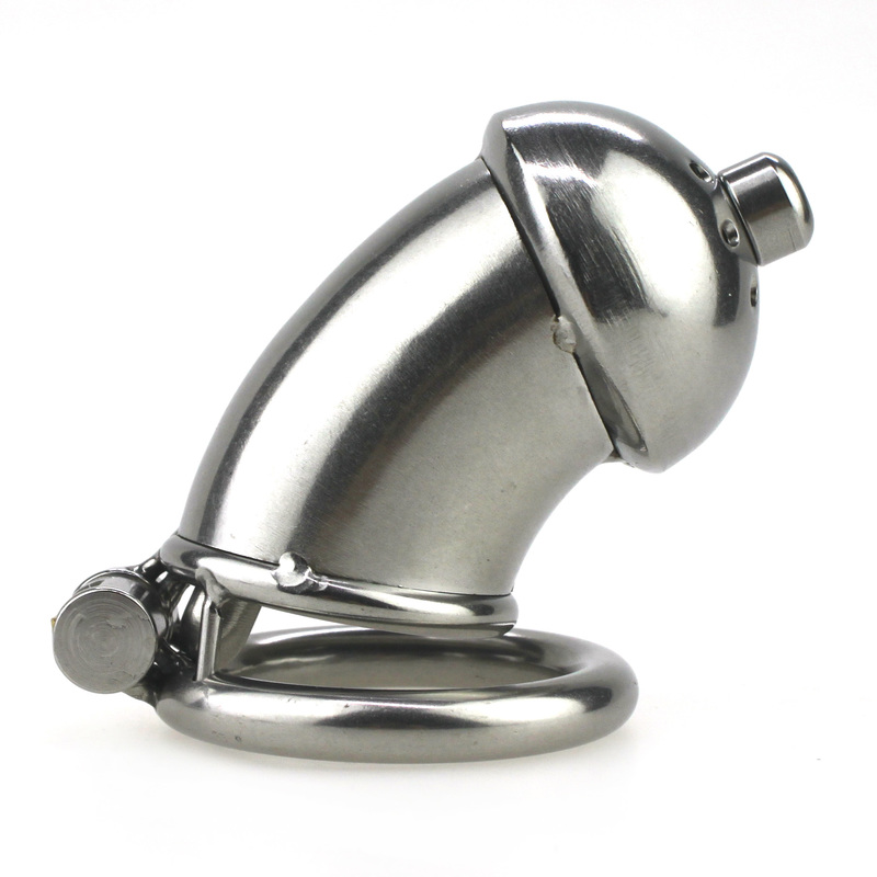 Built-in Lock Chastity Cage With Penis Plug - L