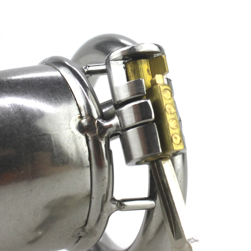 Built-in Lock Chastity Cage With Penis Plug - L