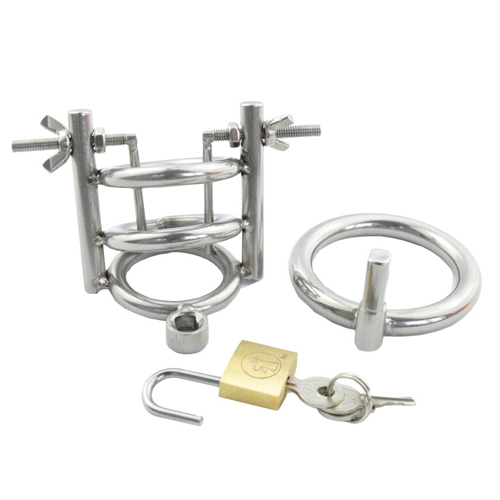 Stainless Steel Urethral Spreader CBT Chastity Cage