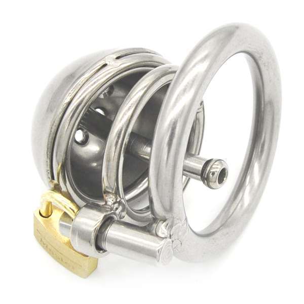 Short Steel Chastity Device With Urethral Tube