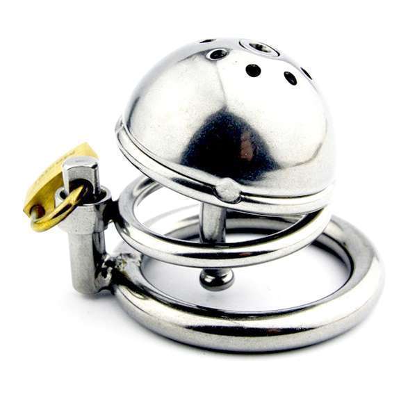 Short Steel Chastity Device With Urethral Tube