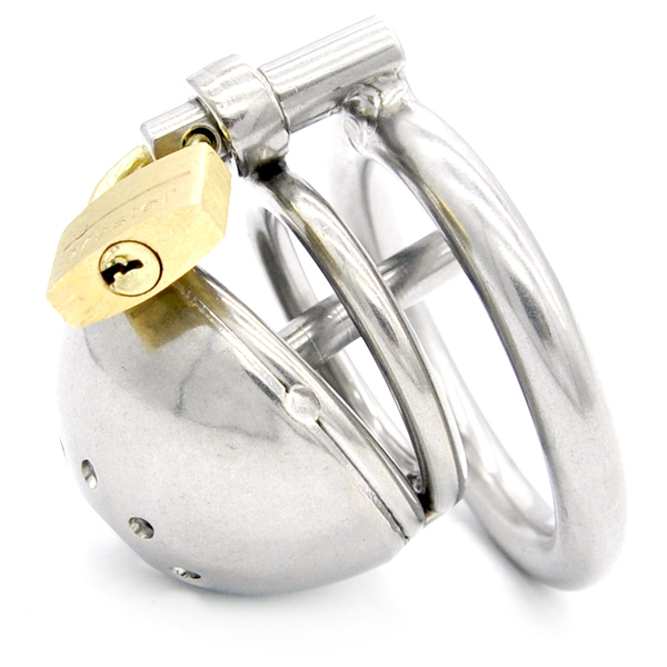 Short Steel Chastity Device With Urethral Tube