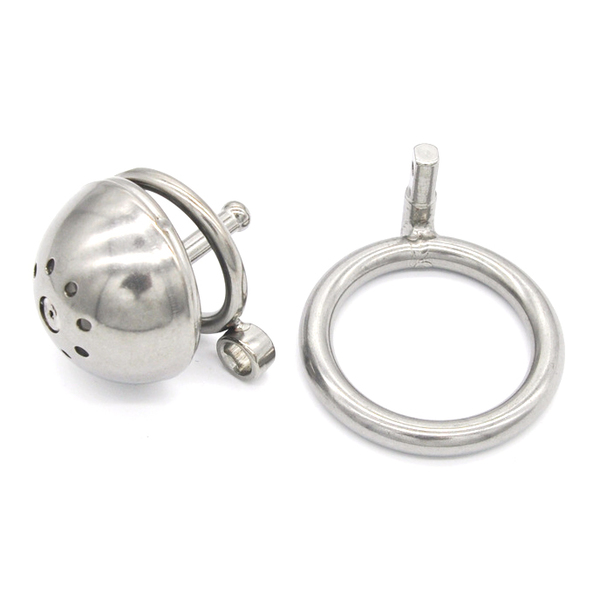 Short Steel Chastity Device With Urethral Tube