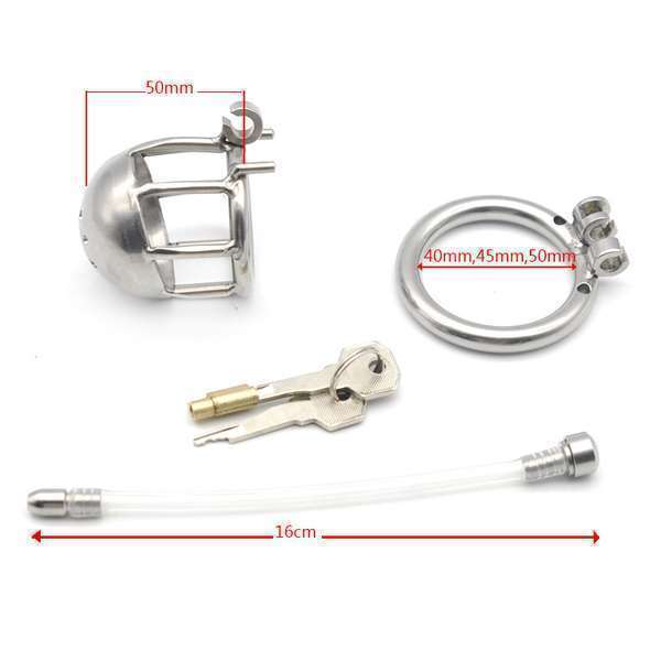 Chastity Device Cage with Catheter Tube