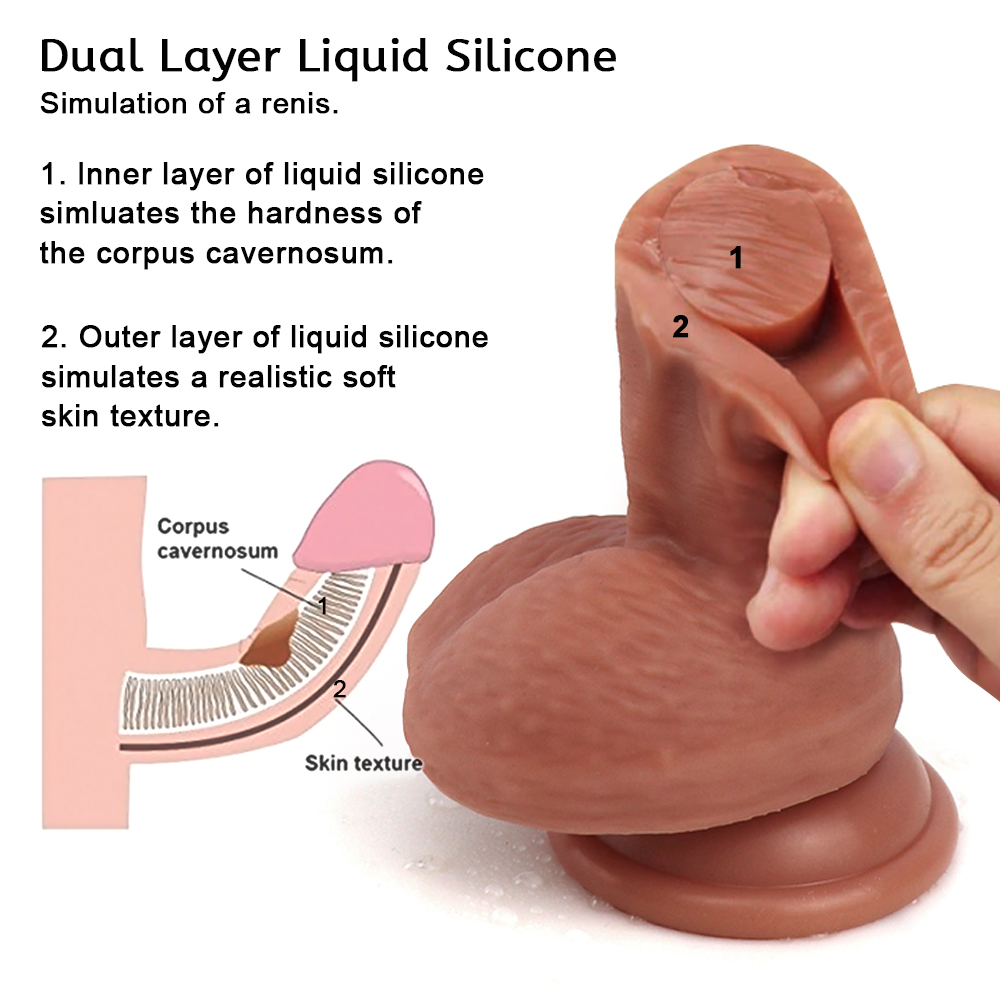 7.87 inch Double layer liquid silicone dildo