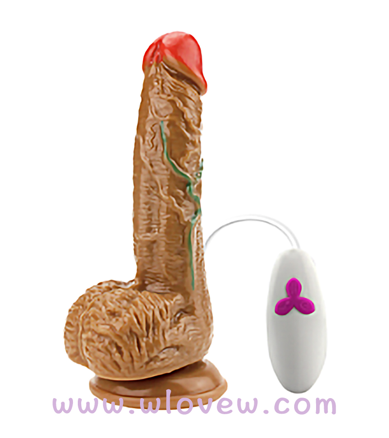 7 inch Realistic Dildo charging and heating (brown)