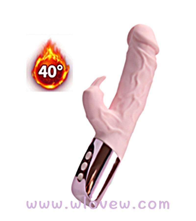 Rabbit pulse, impact,heating, G-point double headed vibrator,Light pink