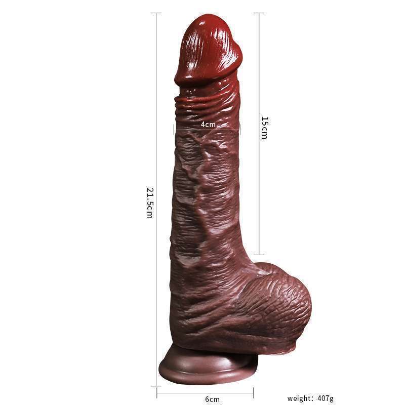 Lamb skin Dildo Liquid silicone dark purple 7.08 - 8.46 inch