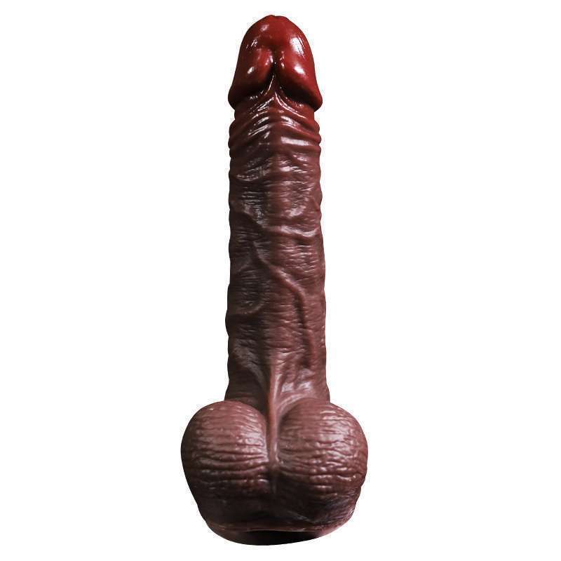 Lamb skin Dildo Liquid silicone dark purple 7.08 - 8.46 inch