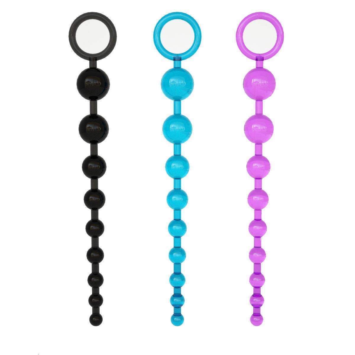 Pull bead anal plug (black,purple,blue)