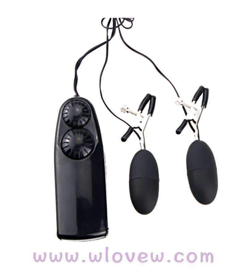 Vibrating double control breast clip