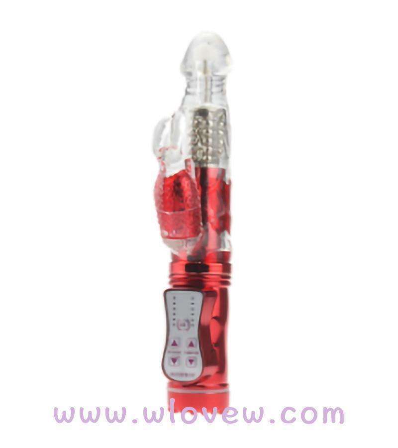 360 degree rabbit rotating vibrating wand ,12 frequency vibration,Red