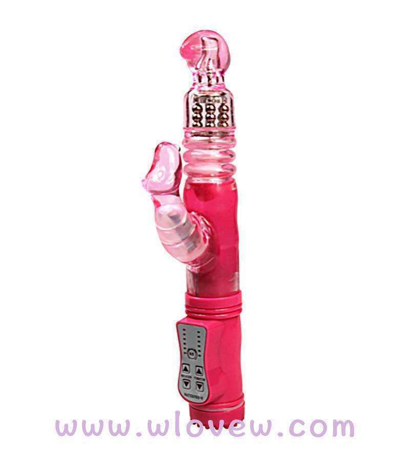 Seahorse telescopic rotating vibrating dildo (red)