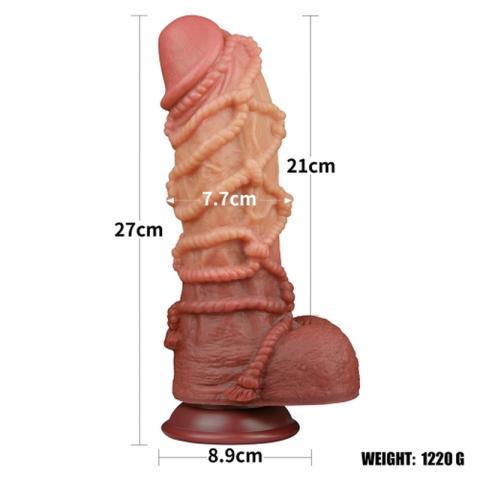 10.5'' / 27cm Double layer silicone hemp rope dildo