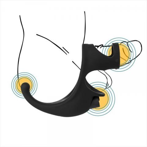 Dual Penis Ring with Taint Teaser