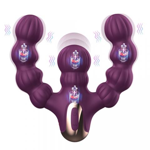 Pull Bead Stick Two-end Anal Vibrating Massage