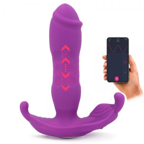 Butterfly Thrusting Strap-on vibrator