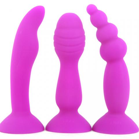 Suction Silicone Butt Plug - 3 Pcs Set