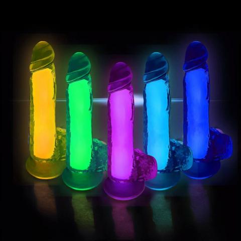 Glow Jelly Dildo With Mutiple Colors