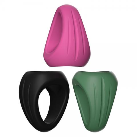 Silicone 3 in 1 Penis Ring