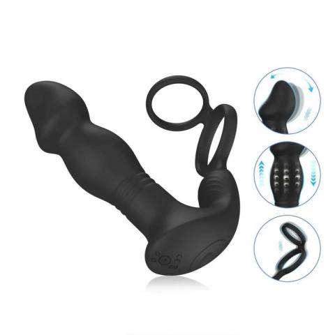 Remote control prostate massager steel ball sliding