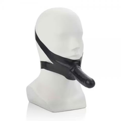 Head mounted latex dildo