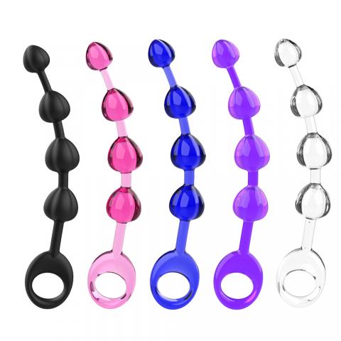 Orissi transparent crystal four bead pull bead anal plug