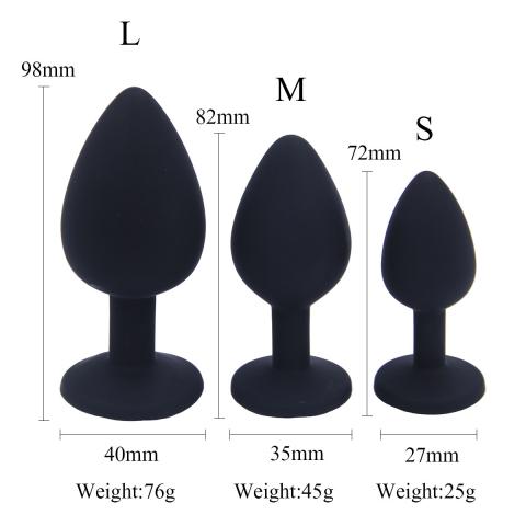 Orissi, large, medium and small, color silicone anal plug( 3 piece set)