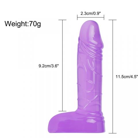 4.5 inch TPE Realistic Clear dildo