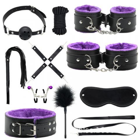 SM 11-piece leather bondage set