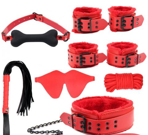 SM fun 7-piece set rivet PU leather bondage set