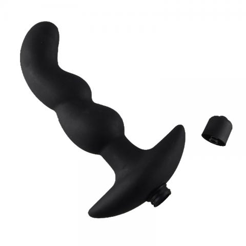 Threaded G-point silicone vestibular vibrating anal plug