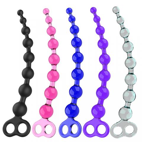 Colored G-point crystal 8 bead anal plug