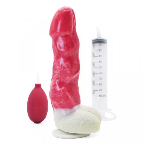 Manually squeeze and spray ejaculation dog cock penis (Cater) Ejaculating ,Squirting Dildo