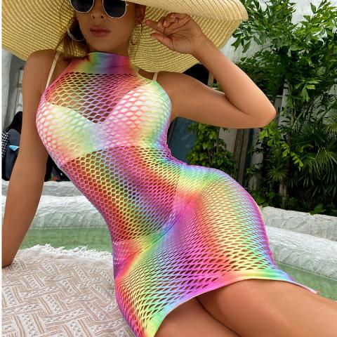 Sexy Lingerie,Sexy Mesh Fishnet Dress,One Piece Bodysuit,Multicolour