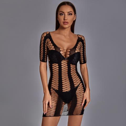 One Piece Bodysuit,Sexy Halter Open Back,Open net